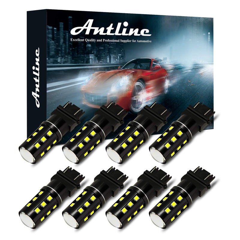 Antline 3157 3156 3057 3157A 4057 4157 LED Bulb White, Super Bright 1200 Lumens 24-SMD LED Replacement Lamp for Car Backup Reverse Brake Tail Turn Signal Daytime Running Parking Lights (Pack of 8) - Image 1